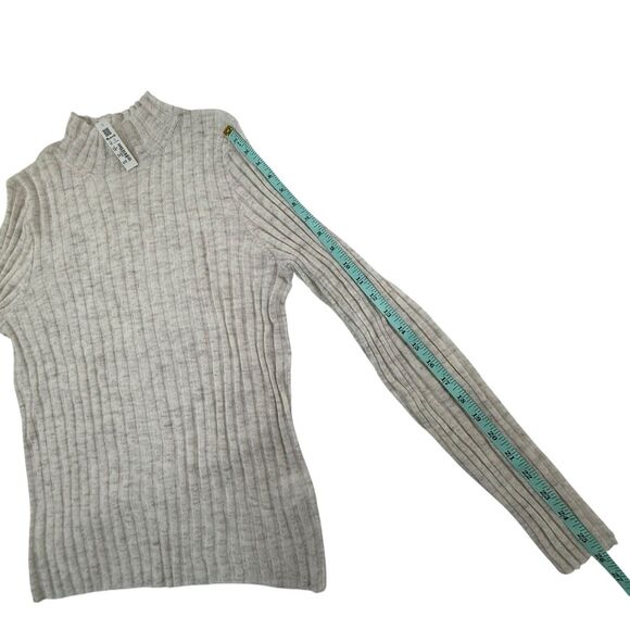 NEW Madewell Alpaca Blend Mockneck Soft Ribbed Long Sleeve Sweater XL Cream - Picture 10 of 11